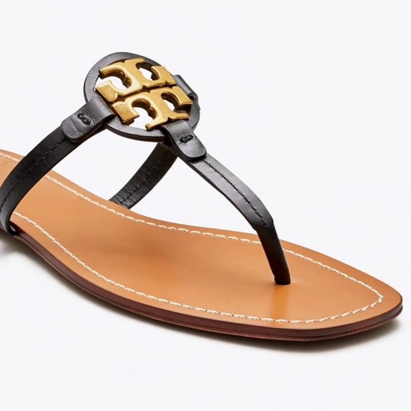 ❤️LAST NEW 7.5 Tory Burch Mini Miller Perfect Black Sandals - Picture 3 of 9